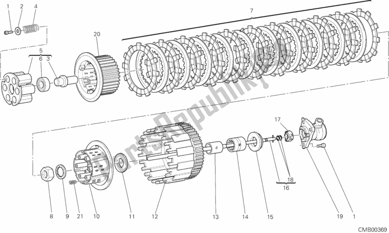 All parts for the Clutch of the Ducati Monster 795 Thailand 2012